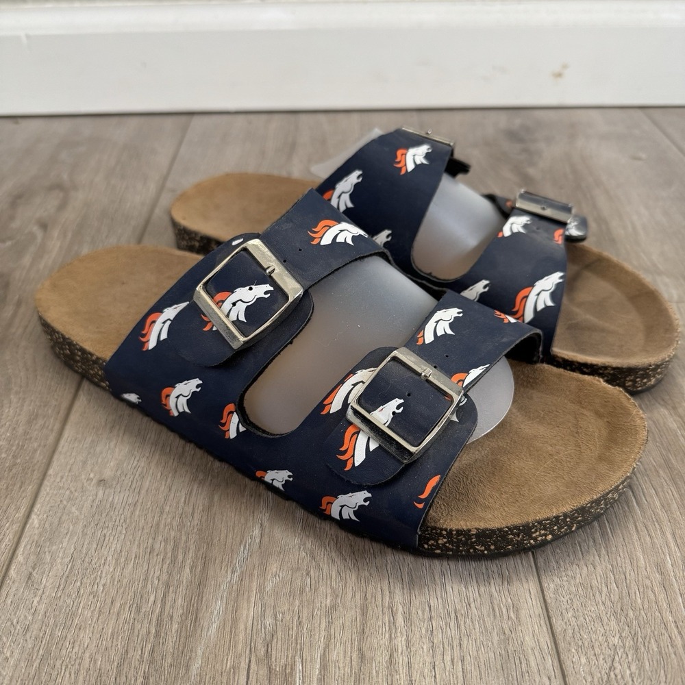 NFL Denver Broncos Logo Double Buckle Sandals Mens Size XL‎ 11-12